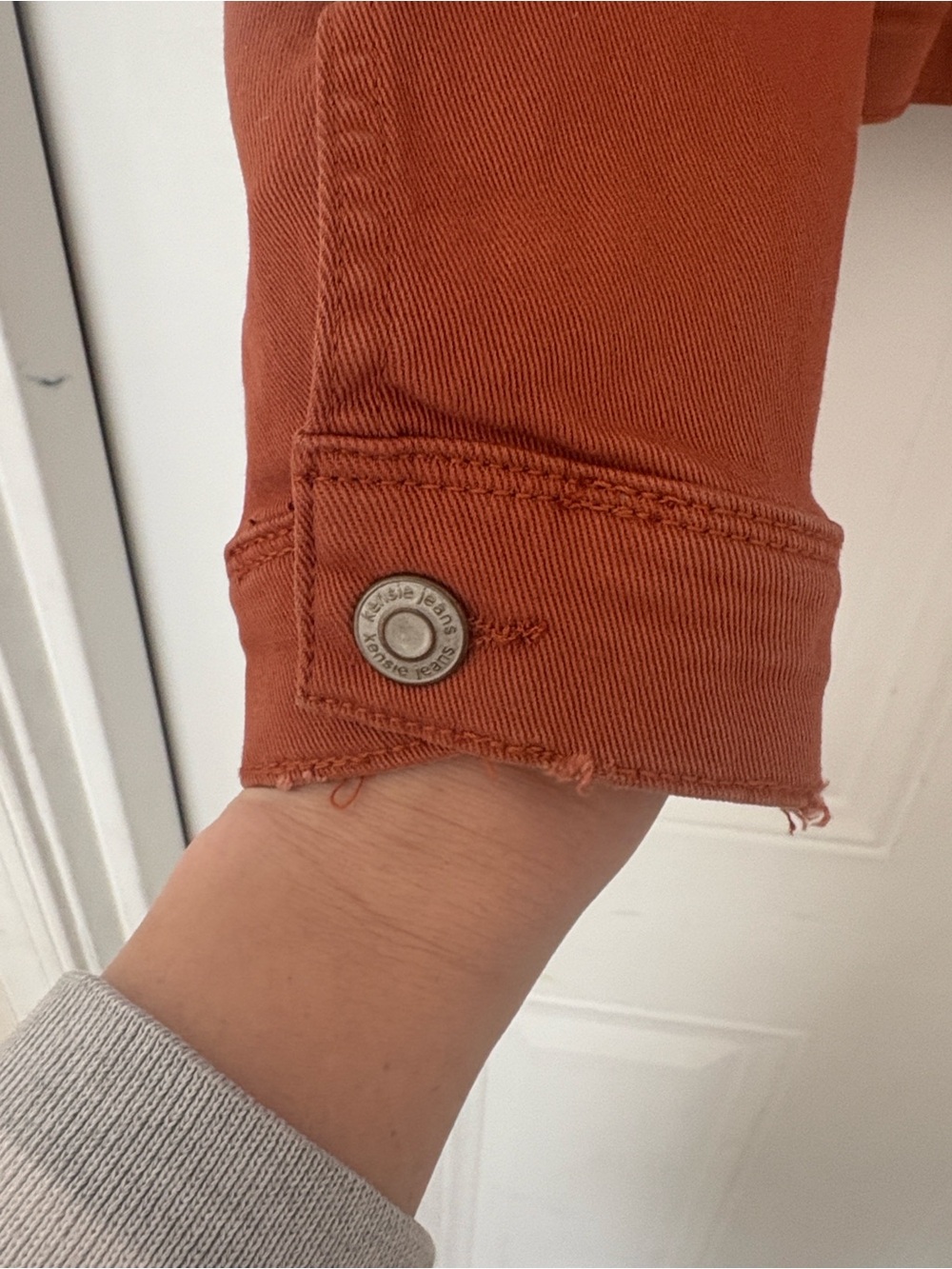 Kensie Rust Orange Denim Jean Jacket - Picture 5 of 8
